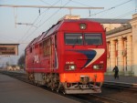 Тепловоз ТЭП70БС-018 прикрывавший электропоезд ЭС1-020 на станции Орша-Центральная