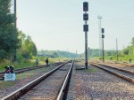 Нечётная горловина и маршрутные светофоры ЧМ1, ЧМ2, ЧМ3 и ЧМ6. Вид в стороны Влодавы и Ковеля